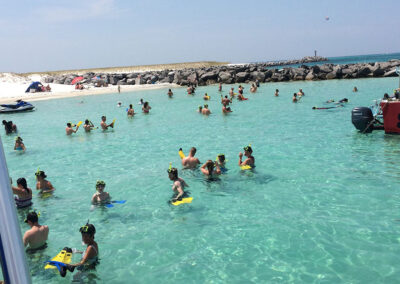 Imag of people snorkeling at Crab Island Destin Fl