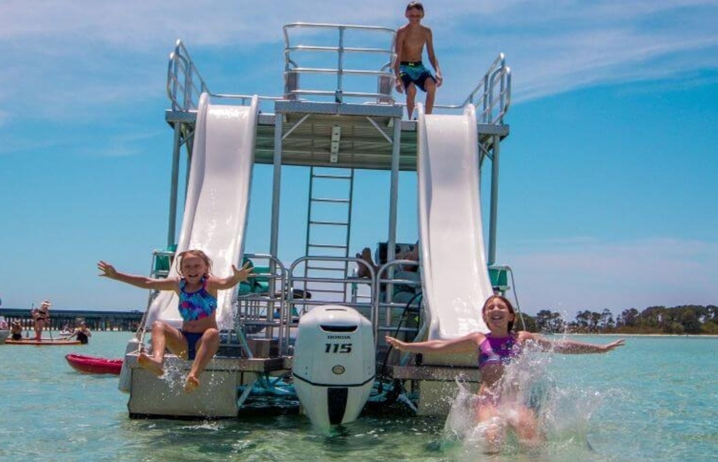pontoon charter with water slides 2025
